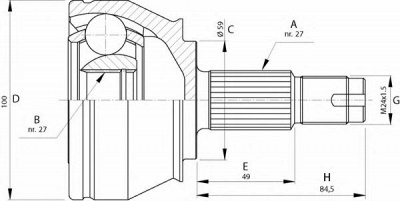 OPEN PARTS cvj571510 -  Шарнирный комплект, приводной вал